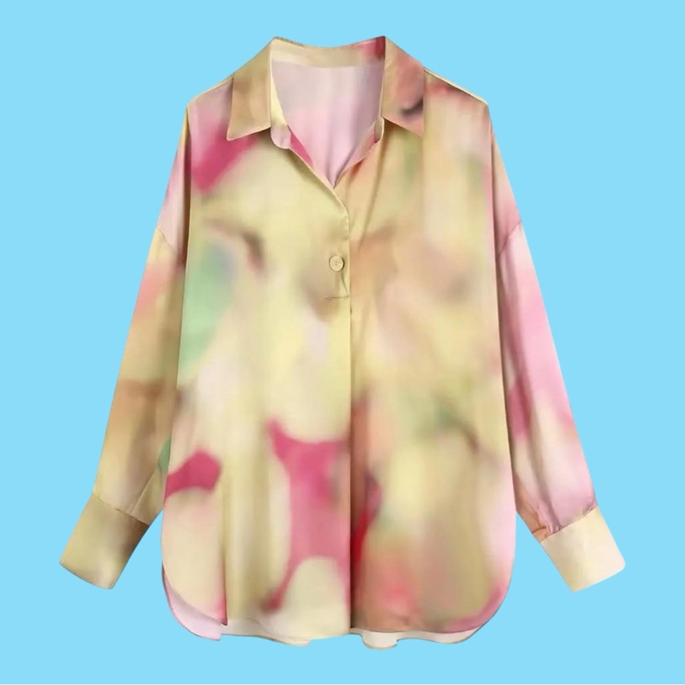 Tie dye oversized blouse multi color ZARA